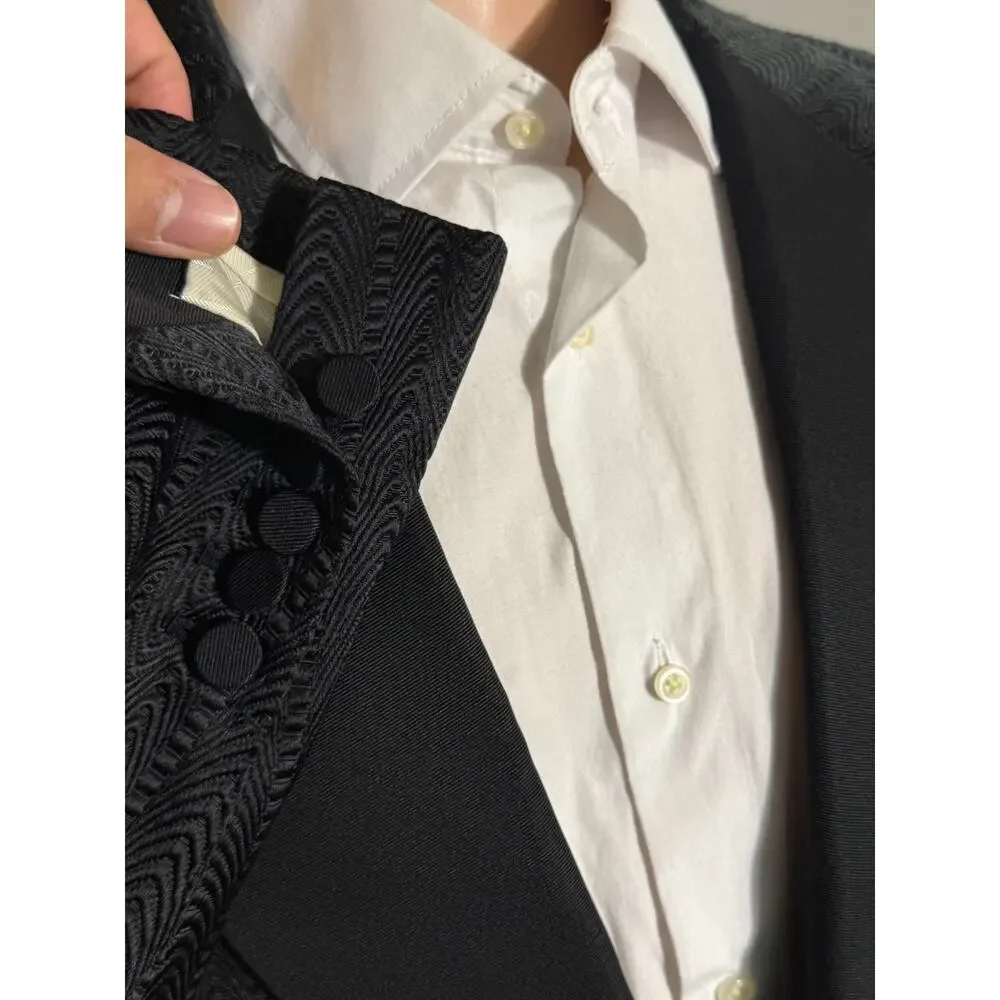 Tom Ford Dinner Jacket Tuxedo Set Peak Lapels Grossgrain Black 52 42 35x32 Pants